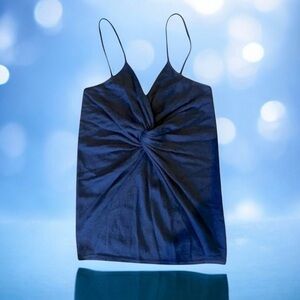 💕DONNA KARAN Signature Cashmere Silk Blend Sweater Camisole • NAVY • Size P